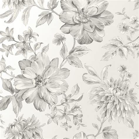 Lucia Silver Floral Wallpaper Dunelm
