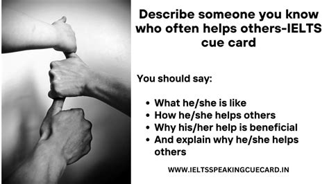 2024 Describe Someone You Know Who Often Helps Others IELTS CUE CARD