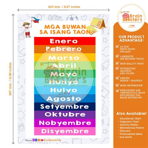 Buwan Sa Isang Taon Laminated Educational Chart Shopee Philippines