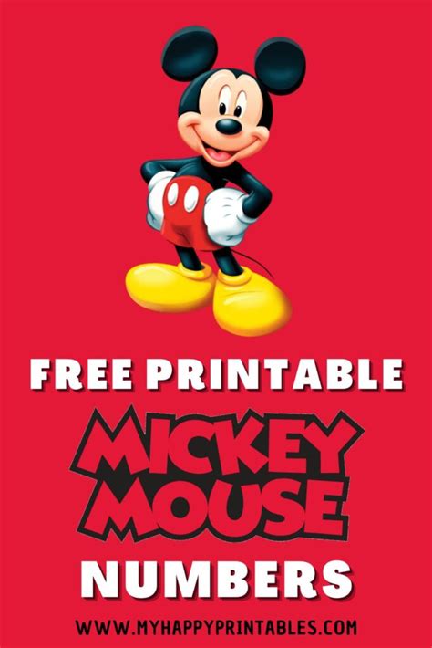 Free Printable Mickey Mouse Numbers My Happy Printables