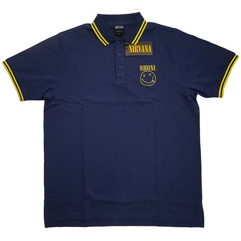 Nirvana Unisex Polo Shirt Happy Face Wholesale Only And Official Licensed