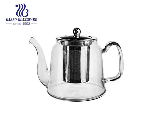 500ml Heat Resistant Borosilicate Glass Flower Scented Teapot With Stainless Steel Filter