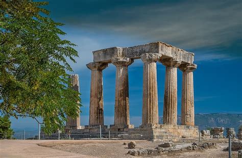 Corinthia Ruins Greece Architecture Hd Wallpaper Wallpaperbetter