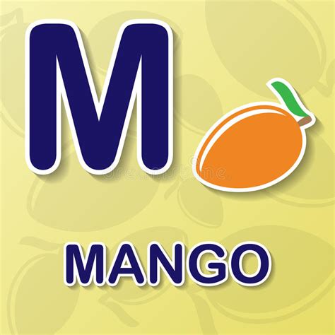 Words that start with letter m for kids · man: Alphabet Word M.M For Mango Stock Vector - Illustration of vector, book ...