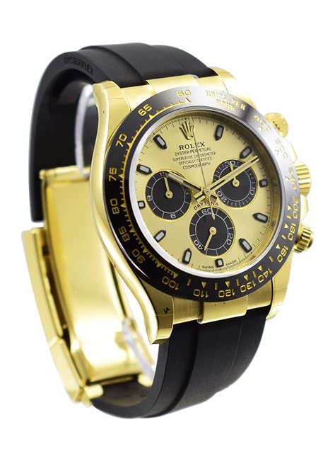 116518ln Chpsrs Rolex Daytona Yellow Gold On Strap Essential Watches