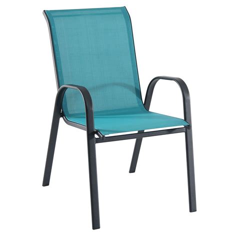 Stackable Teal Sling Patio Chair Patio Chairs Outdoor Sling Chair