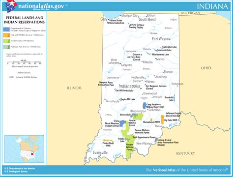 Map Of Indiana Map Federal Lands And Indian Reservations