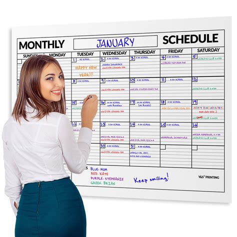 New Large Dry Erase Poster Board Wall Laminated Monthly Calendar Planner 36 X 48 Ebay