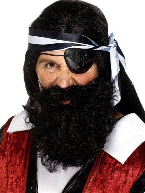 Pirate Beard Costume Accessory Black Pirate Beard And Moustache Set
