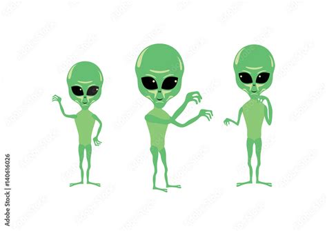 Alien Cartoon Character Alien Vector Group Of Aliens Stock