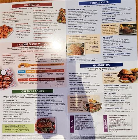Glory Days Grill menus in Macon, Georgia, United States