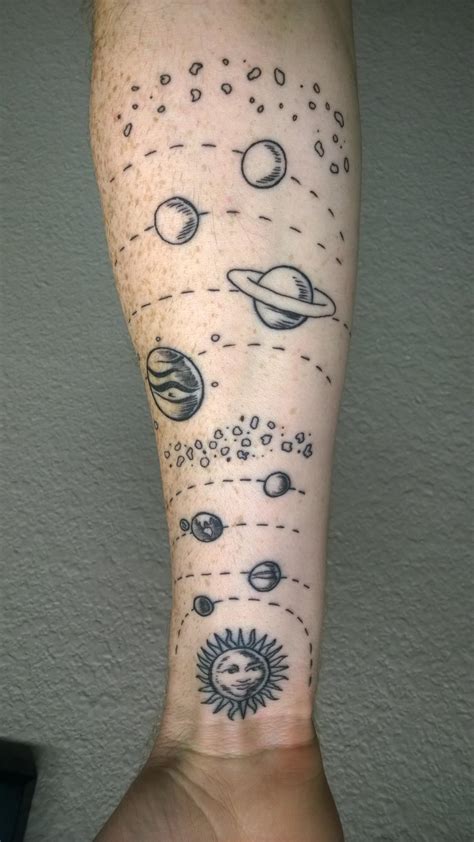 Solar system tattoos are creative tattoos and a great choice for any astronomy enthusiast. Solar System by Alicia at Tormented Souls, Long Island, NY ...