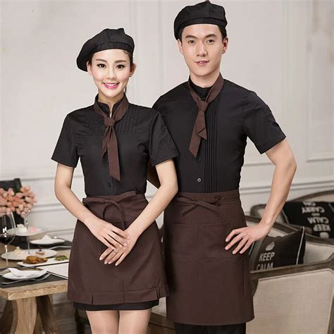 New Design Restaurant Waitress Waiter Uniforms Cook Clothing Short