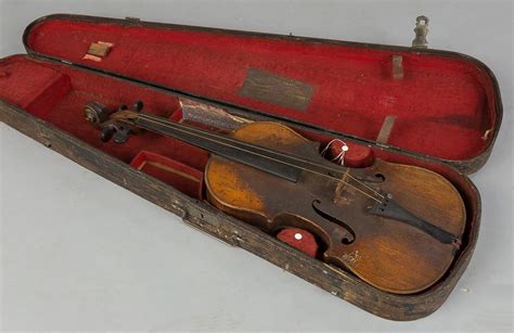 Vintage Violin In Wood Case Cottone Auctions