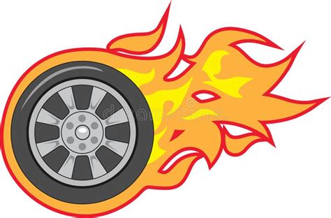 Flaming Tire Stock Illustration Illustration Of Flames 58849960