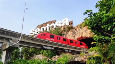 Sentosa Express Monorail Train Connecting Sentosa Island To