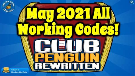 May 2021 All Working Codes Club Penguin Rewritten Legacy Youtube