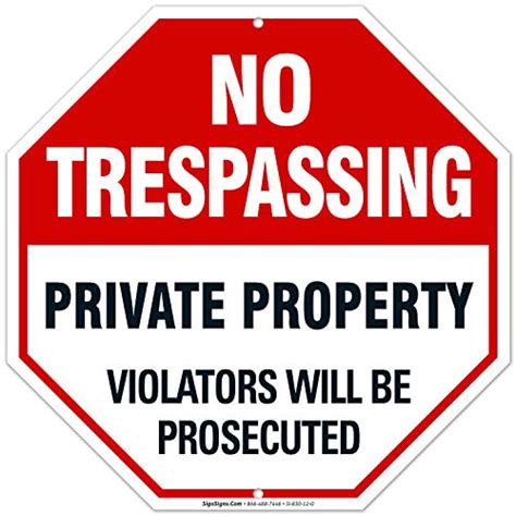 No Trespassing Sign Private Property Sign 12x12 Heavy 040 Aluminum