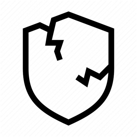 Broken Demaged Error Fail Protect Security Shield Icon Download