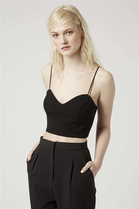 crepe sweetheart crop top topshop outfit ss 15 bralet crop tops tank tops crepe sweetheart