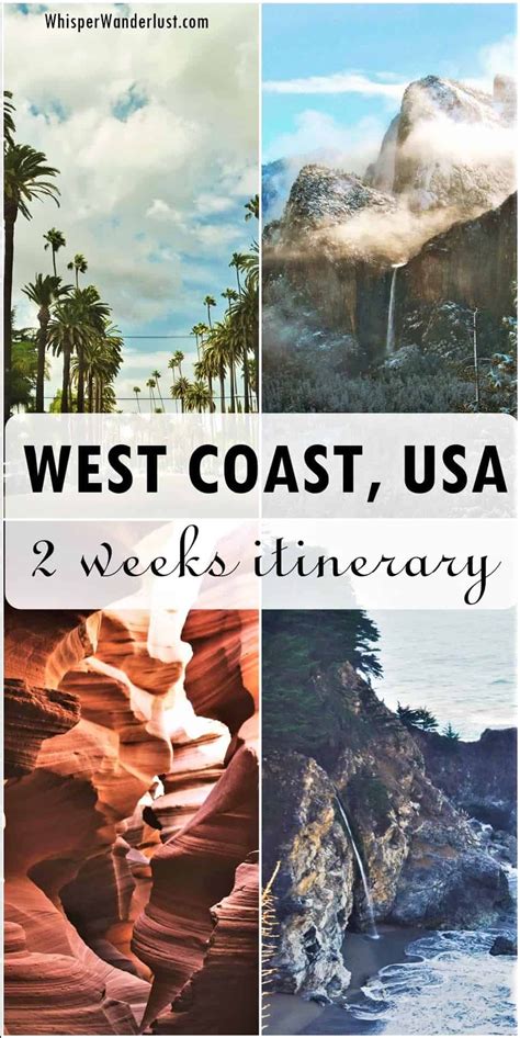 Usa West Coast Itinerary 2 Weeks In 2023 California Travel Road Trips