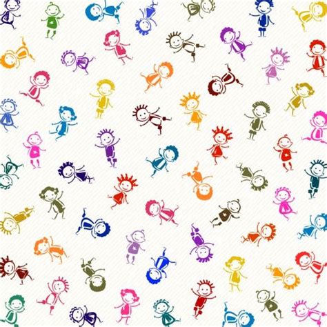 Vector Happy Children Seamless Pattern Material 05 Welovesolo