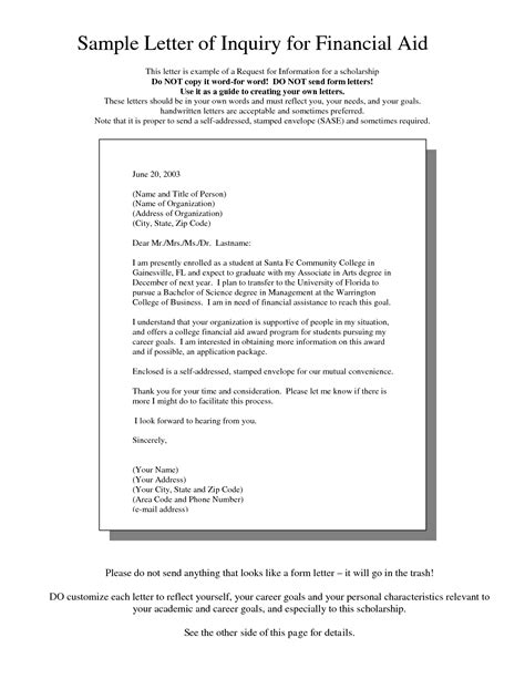 Letter Of Request For Financial Assistance ~ Sample And Templates