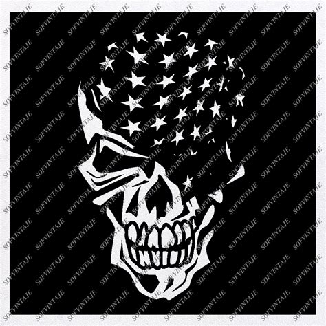 Skull Clipart Distress Flag Svg Usa Flag Skull Svg Us Skull Svg