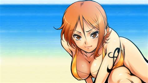Fond Décran Illustration Anime Dessin Animé Cheveux Noirs Une Pièce Nami Maillots De