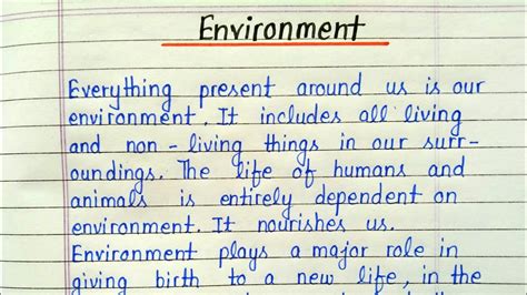 Essay Writing On Environment In English Environment Essay In English