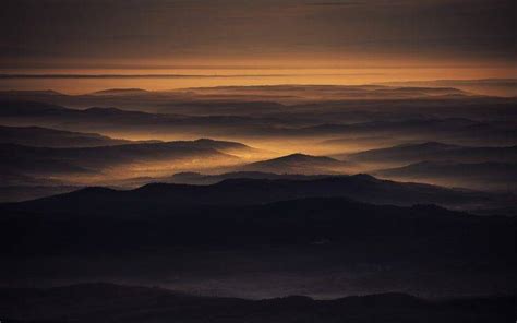 Nature Landscape Gold Mountain Valley Mist Sunrise Romania
