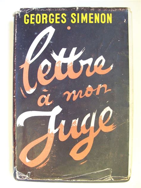 Georges Simenon Lettre Mon Juge Roman Dition Originale Ebay