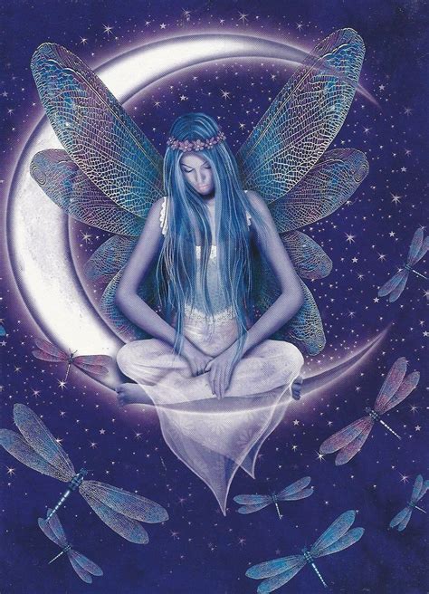 Michael Mcgloin Dragonfly Moon Fairy Greeting Card That Bohemian Girl