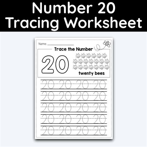 Number 20 Tracing Number Tracing Worksheet
