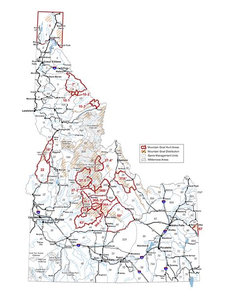 Idaho Hunting Unit Map United States Map