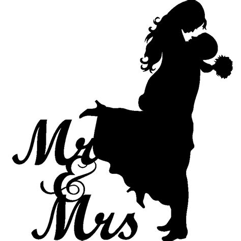 Sticker Mariage Mr And Mrs 1 Silhouette Cameo Machine Silhouette Portrait Couple Silhouette