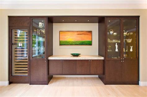 If you have the space, you could have a wine cooler installed. Dining room with sideboard built-in and wine cooler