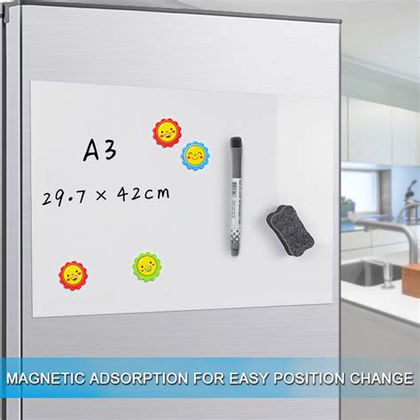 Yibai A3 Magnetic Whiteboard Soft Fridge Home Kitchen Office Magnet Dry