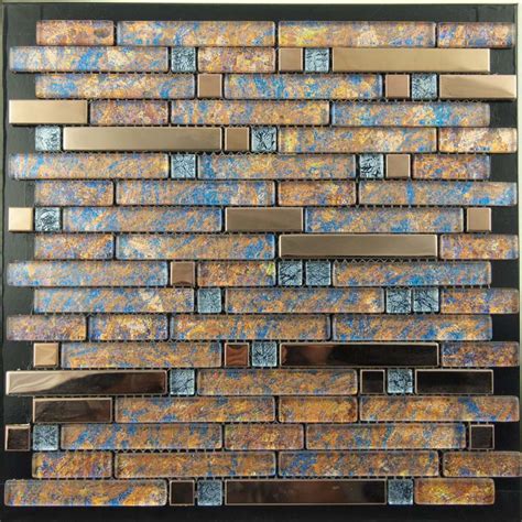 Blue, red, green and yellow colours were introduced in the 17th century. Metal and Glass Gold Stainless Steel Backsplash Wall Tiles ...