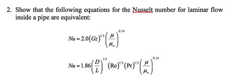 Nusselt Number For Laminar Flow