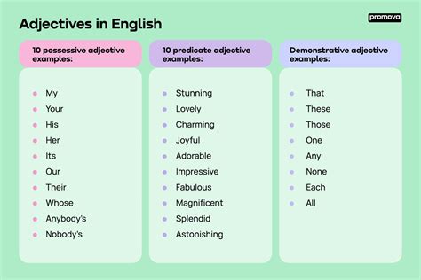 Adjectives In English Promova Grammar