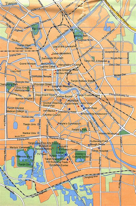 Tianjin Map Tourist Attractions
