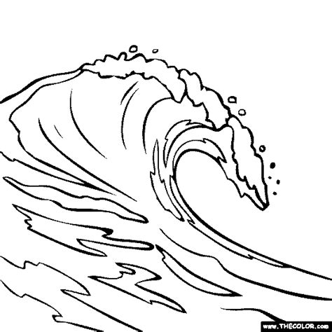 Breaking Wave Coloring Page Ocean Wave Drawing Wave Drawing Ocean