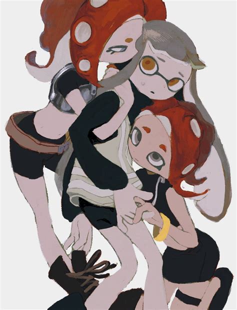 Inkling Player Character Inkling Girl Octoling Player Character And Octoling Girl Splatoon