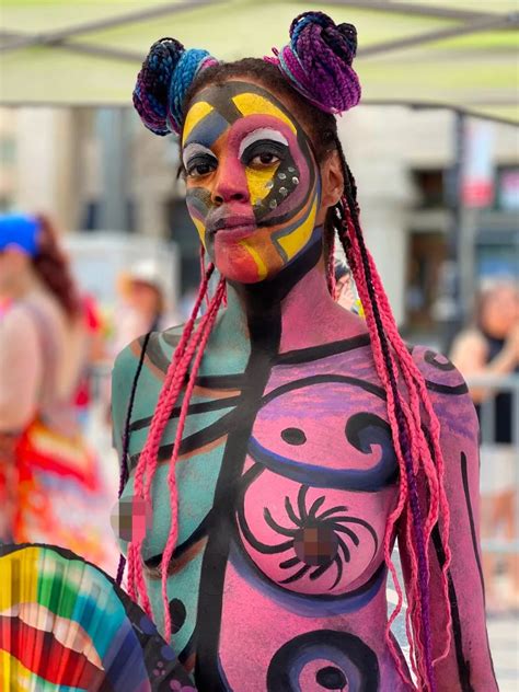 Models Take City By Storm As They Strip Completely Naked With Wild Bodypaint Designs Daily Star