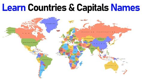 World Countries And Capitals Map Self Adhesive Cosmographics Ltd Gambaran