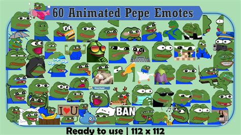 60 Animated Pepe Emotes Pack For Twitch And Discord 1 Etsy