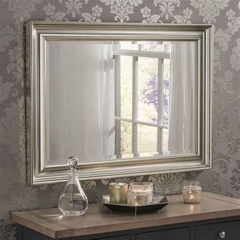 Stratford Silver Framed Bevelled Mirror 8 Sizes Soraya Interiors Uk