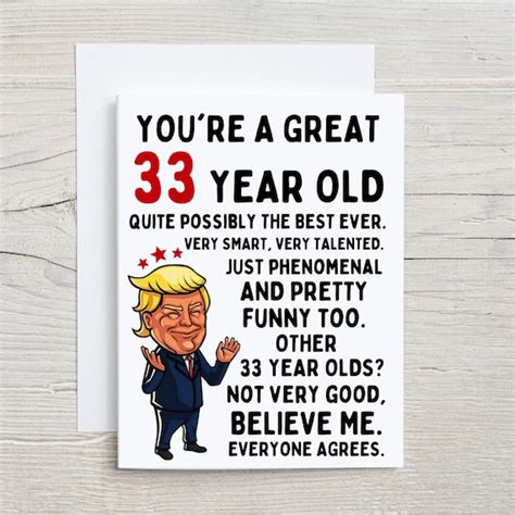 33rd Birthday Card Funny 33rd Birthday Card 33rd Birthday Etsy