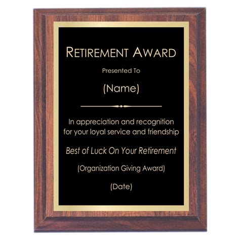 Retirement Premier Award Plaque Awards2you